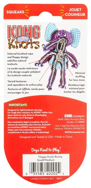 KONG Floppy Knots Dog Toy, Bunny 8 KONG Floppy Knots Dog Toy, Bunny - Image 6