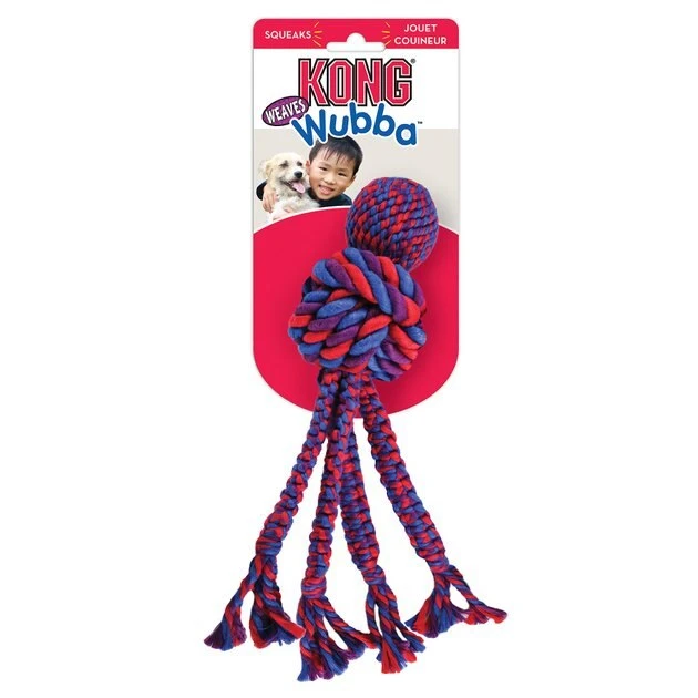 KONG Wubba Weaves with Rope Dog Toy, Color Varies 6 KONG Wubba Weaves with Rope Dog Toy, Color Varies - Image 4