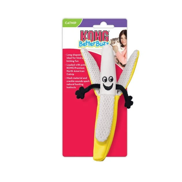 KONG Better Buzz Banana Cat Toy 6 KONG Better Buzz Banana Cat Toy - Image 4
