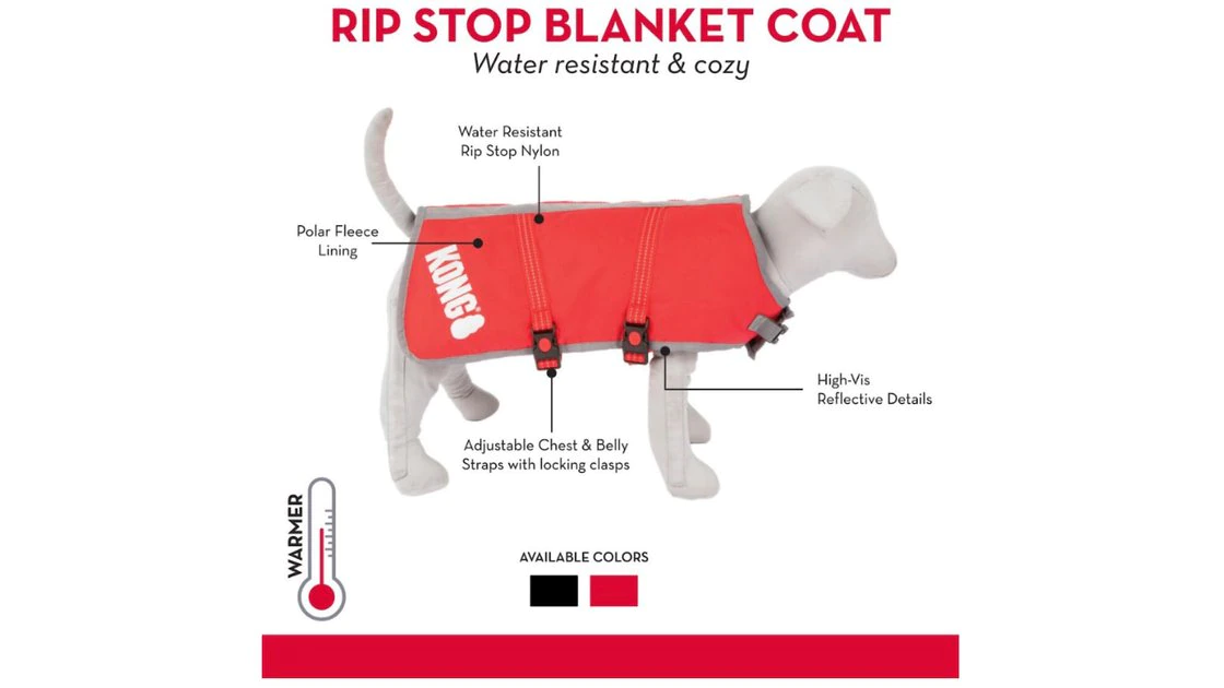 KONG Rip-Stop Insulated Dog Blanket Coat 4 KONG Rip-Stop Insulated Dog Blanket Coat - Image 2
