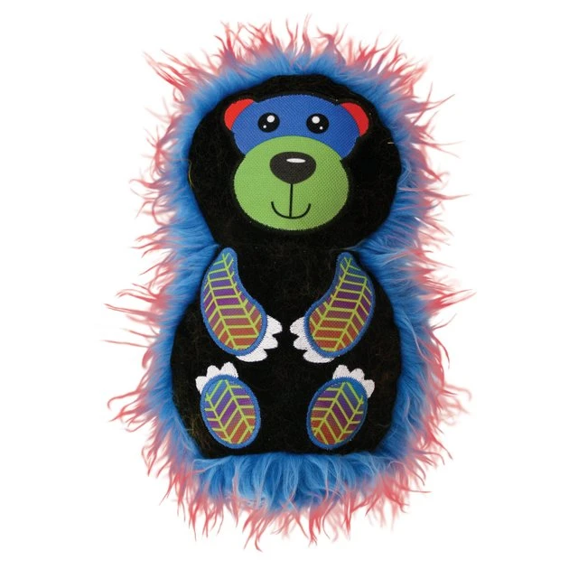 KONG Roughskinz Suedez Bear Squeaky Dog Toy 3 KONG Roughskinz Suedez Bear Squeaky Dog Toy