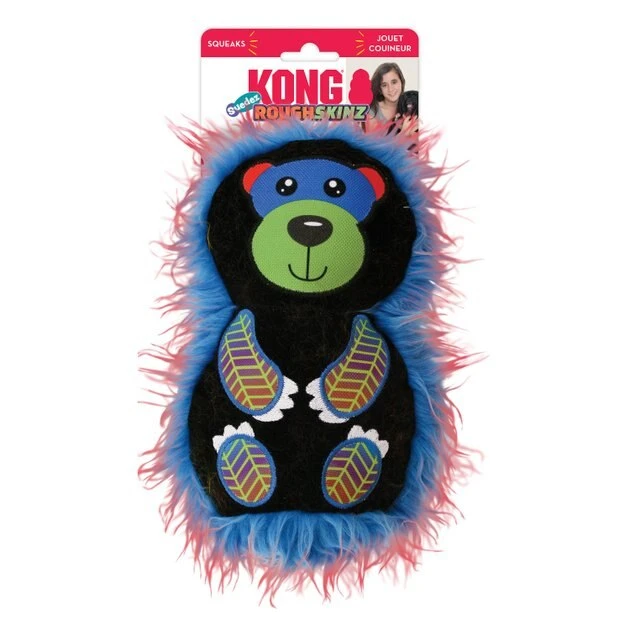 KONG Roughskinz Suedez Bear Squeaky Dog Toy 6 KONG Roughskinz Suedez Bear Squeaky Dog Toy - Image 4