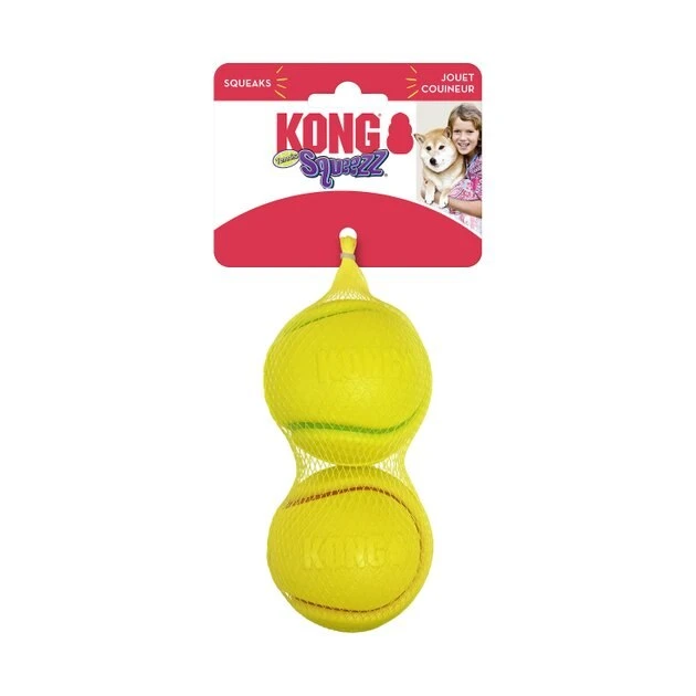KONG Squeezz Tennis Double Assorted Dog Toy, Color Varies 6 KONG Squeezz Tennis Double Assorted Dog Toy, Color Varies - Image 4