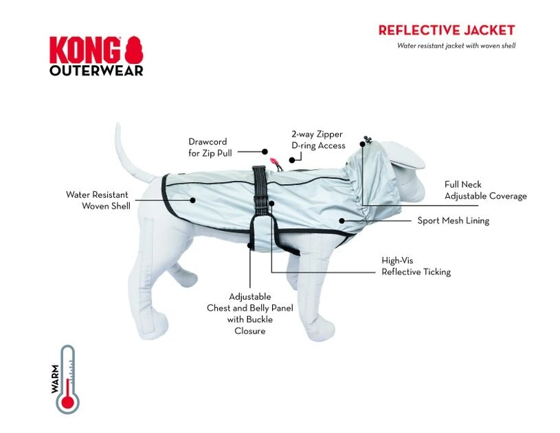 KONG Reflective Dog Jacket, Silver 8 KONG Reflective Dog Jacket, Silver - Image 6