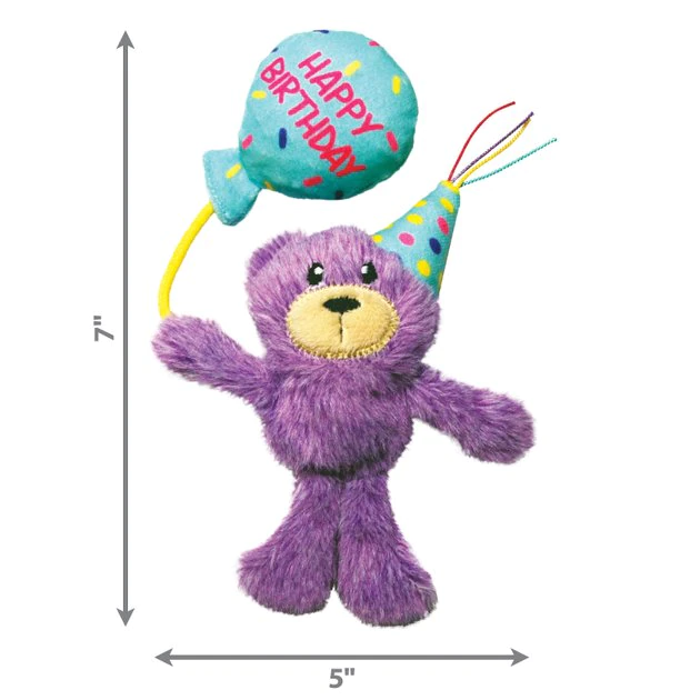 KONG Cat Occasions Birthday Teddy Plush Cat Toy with Catnip 5 KONG Cat Occasions Birthday Teddy Plush Cat Toy with Catnip - Image 3