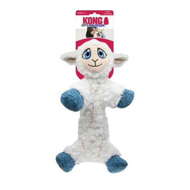 KONG Low Stuff Flopzie Lamb Squeaky Plush Dog Toy, Medium 6 KONG Low Stuff Flopzie Lamb Squeaky Plush Dog Toy, Medium - Image 4