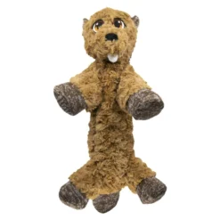 KONG Low Stuff Flopzie Beaver Squeaky Plush Dog Toy, Medium