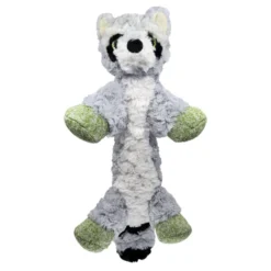 KONG Low Stuff Flopzie Raccoon Squeaky Plush Dog Toy, Medium