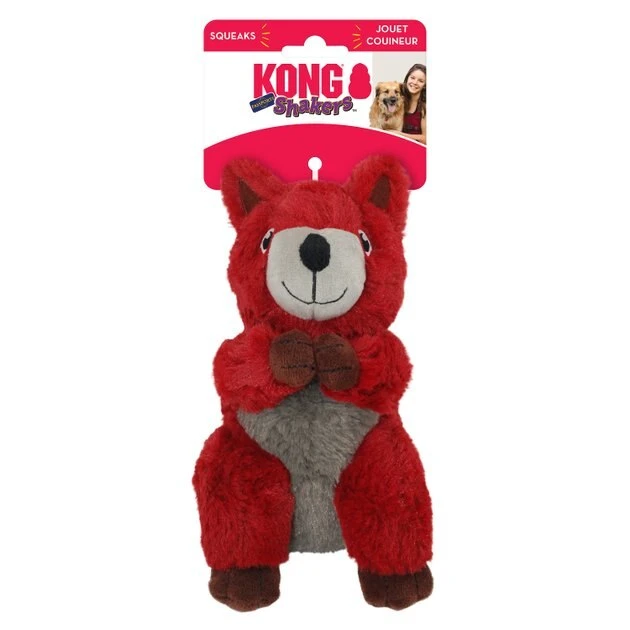 KONG Shakers Passports Red Squirrel Squeaky Plush Dog Toy, Medium 6 KONG Shakers Passports Red Squirrel Squeaky Plush Dog Toy, Medium - Image 4