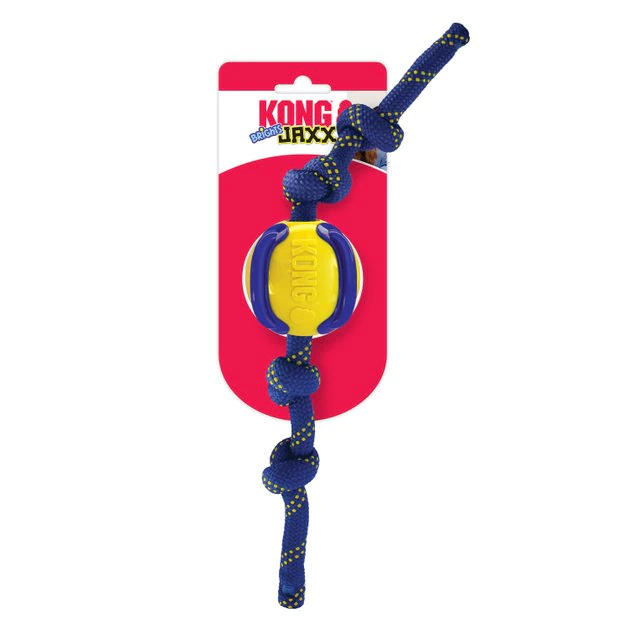 KONG Jaxx Brights Ball Rope Dog Toy 5 KONG Jaxx Brights Ball Rope Dog Toy - Image 3