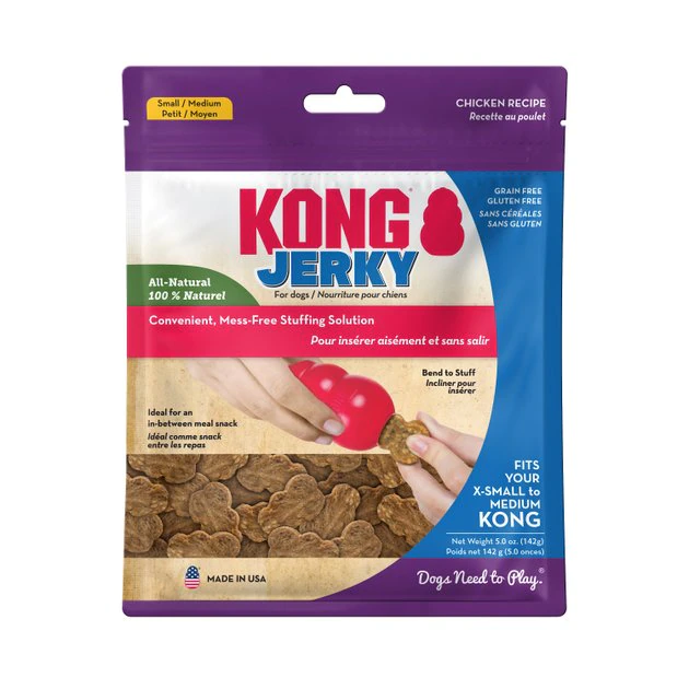 KONG Jerky Chicken Recipe Grain-Free Dog Small/Medium Treats, 5-oz pouch 3 KONG Jerky Chicken Recipe Grain-Free Dog Small/Medium Treats, 5-oz pouch