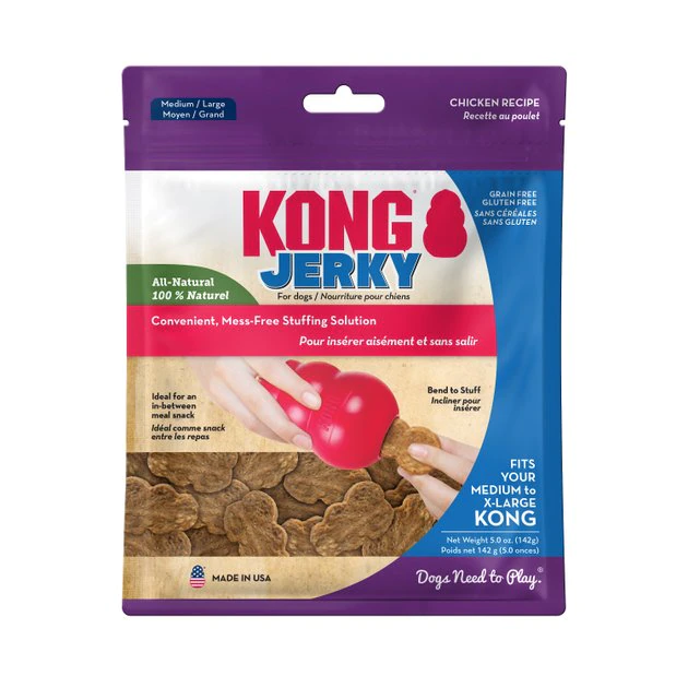 KONG Jerky Chicken Recipe Grain-Free Dog Medium/Large Treats, 5-oz pouch 3 KONG Jerky Chicken Recipe Grain-Free Dog Medium/Large Treats, 5-oz pouch