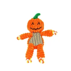KONG Halloween Floppy Knots Pumpkin Squeaky Plush Dog Toy, Small/Medium