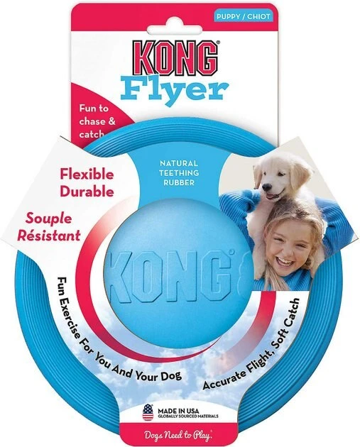 KONG||Wellness KONG Puppy Flyer Dog Toy, Color Varies + Wellness Soft Puppy Bites Lamb & Salmon Recipe Grain-Free Dog Treats, 3-oz pouch 4 KONG||Wellness KONG Puppy Flyer Dog Toy, Color Varies + Wellness Soft Puppy Bites Lamb & Salmon Recipe Grain-Free Dog Treats, 3-oz pouch - Image 2