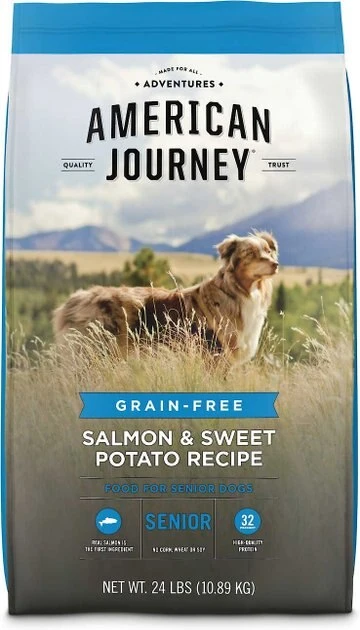 American Journey||KONG American Journey Senior Salmon & Sweet Potato Recipe Grain-Free Dry Food + KONG Senior Dog Toy, Large 4 American Journey||KONG American Journey Senior Salmon & Sweet Potato Recipe Grain-Free Dry Food + KONG Senior Dog Toy, Large - Image 2
