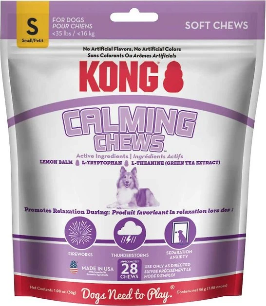 KONG Classic Toy + Calming Chews Small Dog Supplement 8 KONG Classic Toy + Calming Chews Small Dog Supplement - Image 6