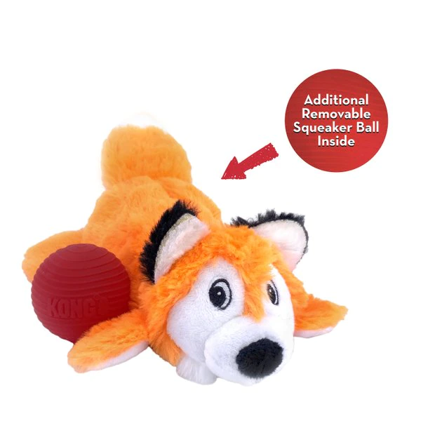 KONG Cozie Pocketz Fox Dog Toy, Orange 3 KONG Cozie Pocketz Fox Dog Toy, Orange