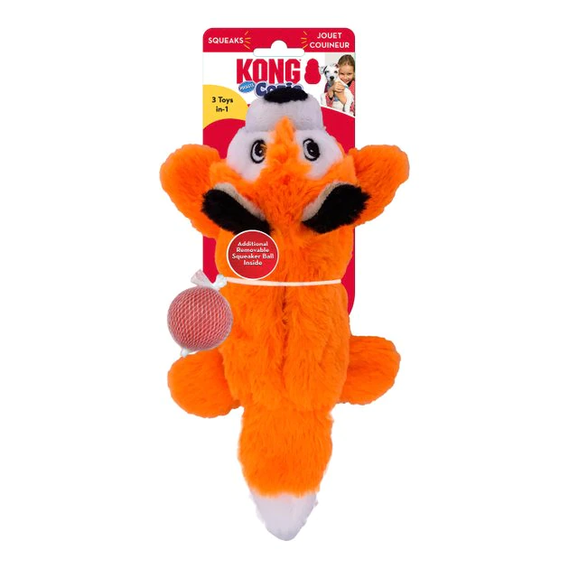KONG Cozie Pocketz Fox Dog Toy, Orange 6 KONG Cozie Pocketz Fox Dog Toy, Orange - Image 4