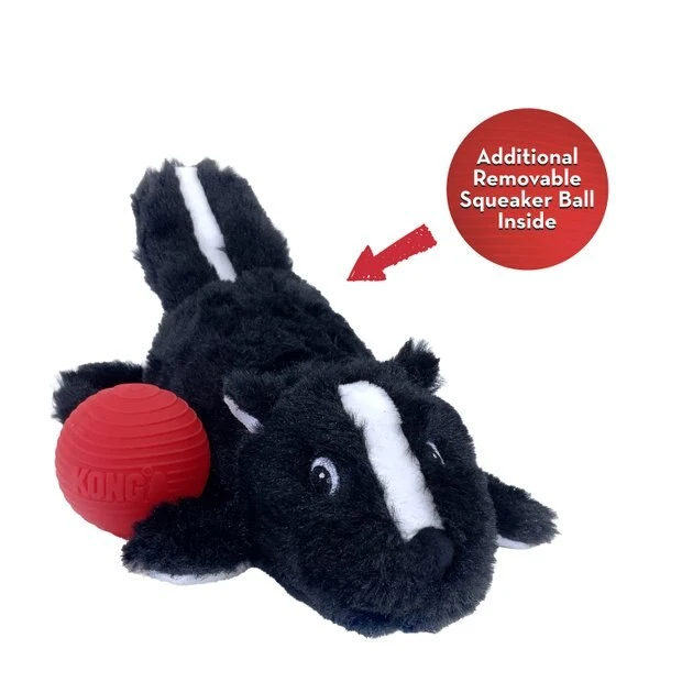 KONG Cozie Pocketz Skunk Dog Toy, Black/White 3 KONG Cozie Pocketz Skunk Dog Toy, Black/White