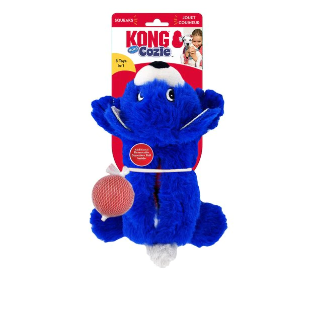 KONG Cozie Pocketz Bear Dog Toy, Grey 6 KONG Cozie Pocketz Bear Dog Toy, Grey - Image 4