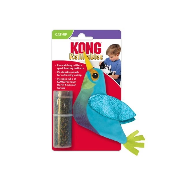 KONG Refillables Hummingbird Cat Toy, Blue 6 KONG Refillables Hummingbird Cat Toy, Blue - Image 4