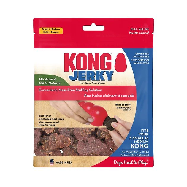 KONG Jerky Beef Grain-Free Gluten-Free Soft & Chewy Dog Small/Medium Treats 3 KONG Jerky Beef Grain-Free Gluten-Free Soft & Chewy Dog Small/Medium Treats