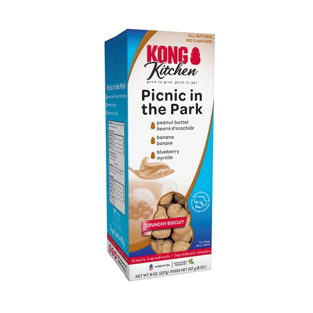 KONG Kitchen Picnic In The Park Grain-Free Peanut Butter Crunchy Biscuit Dog Treats, 8-oz box 7 KONG Kitchen Picnic In The Park Grain-Free Peanut Butter Crunchy Biscuit Dog Treats, 8-oz box - Image 5