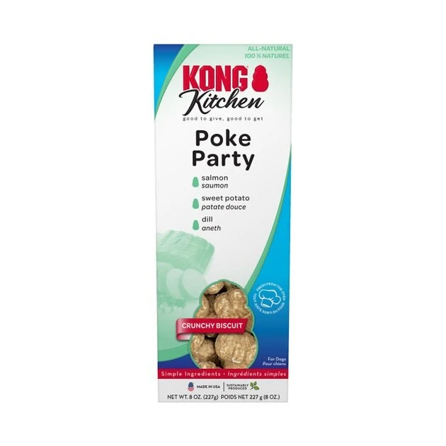 KONG Kitchen Poke Party' Salmon Crunchy Biscuit Dog Treats, 8-oz box 3 KONG Kitchen Poke Party' Salmon Crunchy Biscuit Dog Treats, 8-oz box