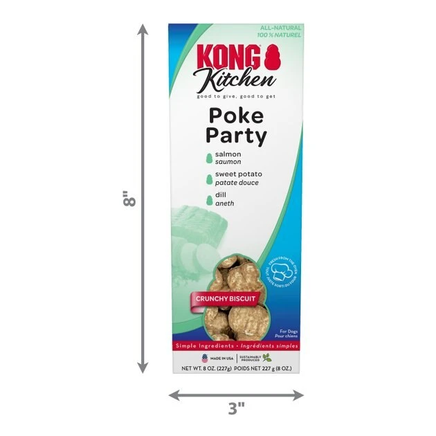 KONG Kitchen Poke Party' Salmon Crunchy Biscuit Dog Treats, 8-oz box 6 KONG Kitchen Poke Party' Salmon Crunchy Biscuit Dog Treats, 8-oz box - Image 4