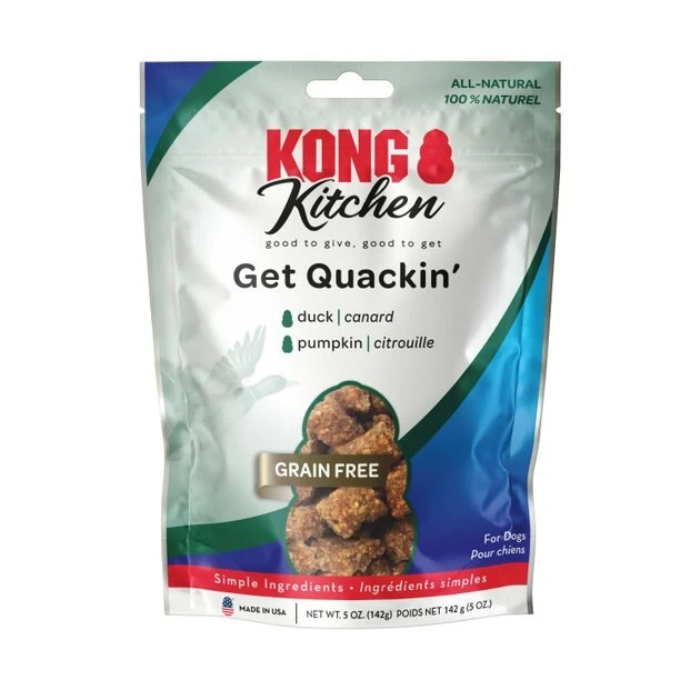KONG Kitchen Get Quackin' Grain-Free Duck Chewy Dog Treats, 5-oz bag 3 KONG Kitchen Get Quackin' Grain-Free Duck Chewy Dog Treats, 5-oz bag