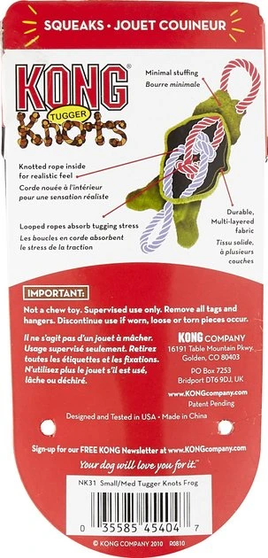 KONG Tuggerknots Frog Dog Toy 7 KONG Tuggerknots Frog Dog Toy - Image 5