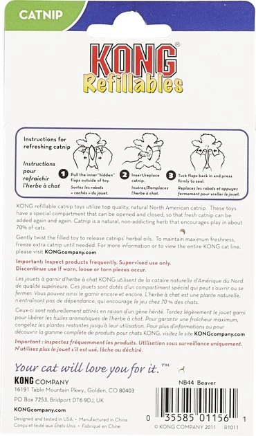 KONG Refillable Beaver Catnip Cat Toy 6 KONG Refillable Beaver Catnip Cat Toy - Image 4