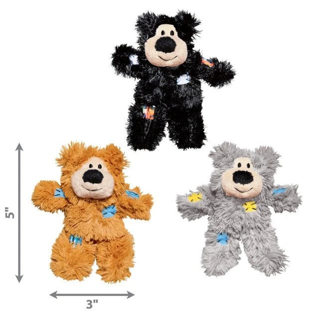 KONG Softies Patchwork Bear Cat Toy, Color Varies 5 KONG Softies Patchwork Bear Cat Toy, Color Varies - Image 3