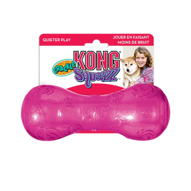 KONG Squeezz Crackle Dumbbell for Dogs, Color Varies 6 KONG Squeezz Crackle Dumbbell for Dogs, Color Varies - Image 4