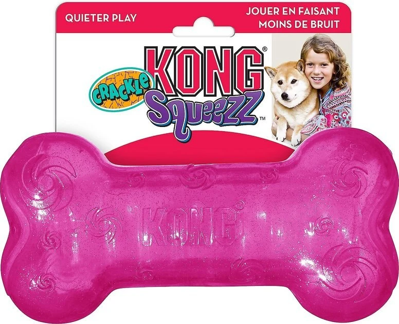 KONG Squeezz Crackle Bone for Dogs, Color Varies 6 KONG Squeezz Crackle Bone for Dogs, Color Varies - Image 4
