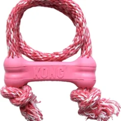 KONG Puppy Goodie Bone with Rope Dog Toy, Color Varies
