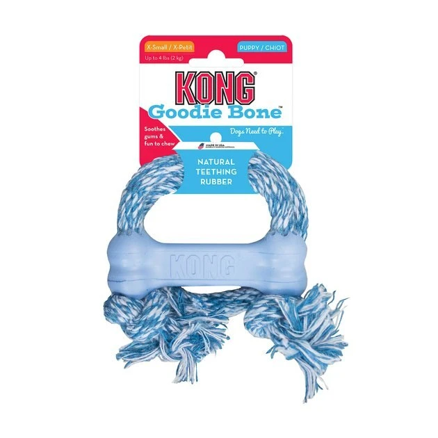 KONG Puppy Goodie Bone with Rope Dog Toy, Color Varies 8 KONG Puppy Goodie Bone with Rope Dog Toy, Color Varies - Image 6